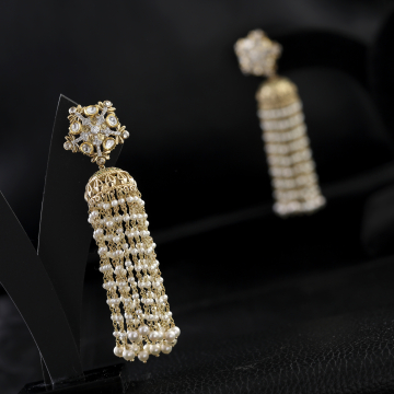 Royal Kundan Tassel Pearl Earrings