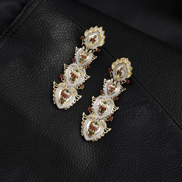Royal Enamelled Floral Drop Earrings