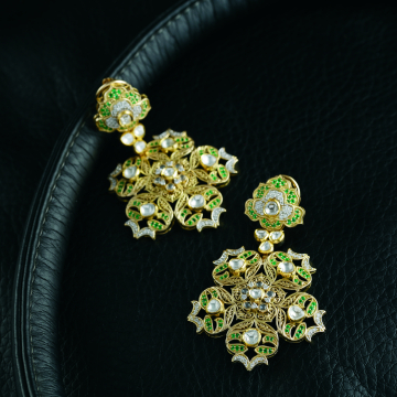 Regal Blossom Kundan Filigree Earrings