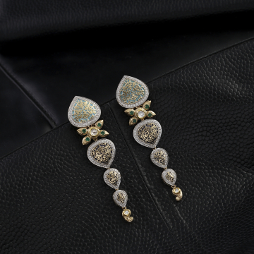 Celestial Teardrop Enamel Long Earrings