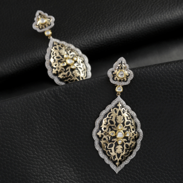 Regal Teardrop Jali Kundan Earrings