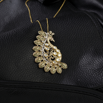 Majestic Peacock Kundan Pendant
