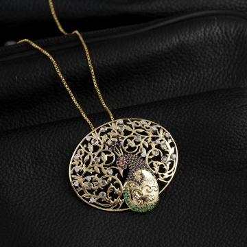Royal Garden Peacock Filigree Pendant