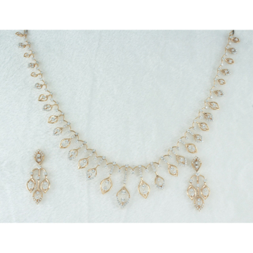 Diamond Leaf Drop Necklace Set