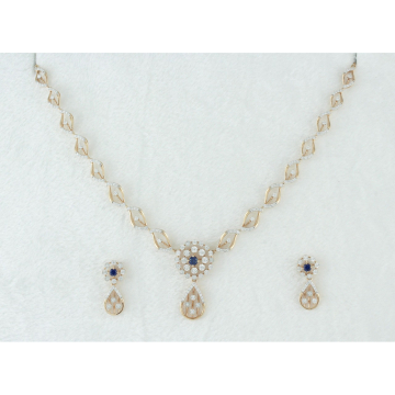 Sapphire & Diamond Pendant Necklace Set