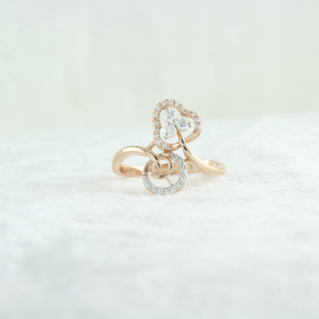 Diamond Heart & Circle Ring