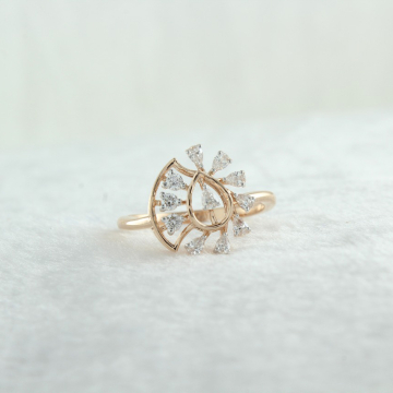 Teardrop Diamond Halo Ring