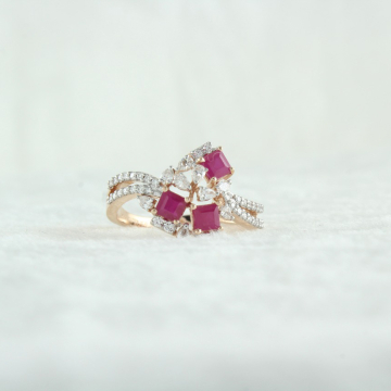 Ruby & Diamond Floral Ring
