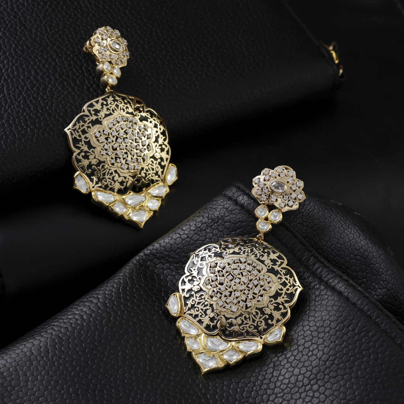 Royal Filigree Polki Earrings main product image