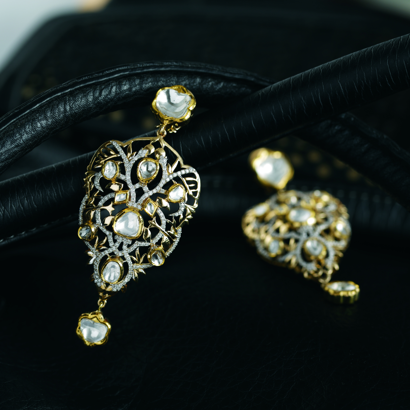 Majestic Openwork Polki Earrings main product image