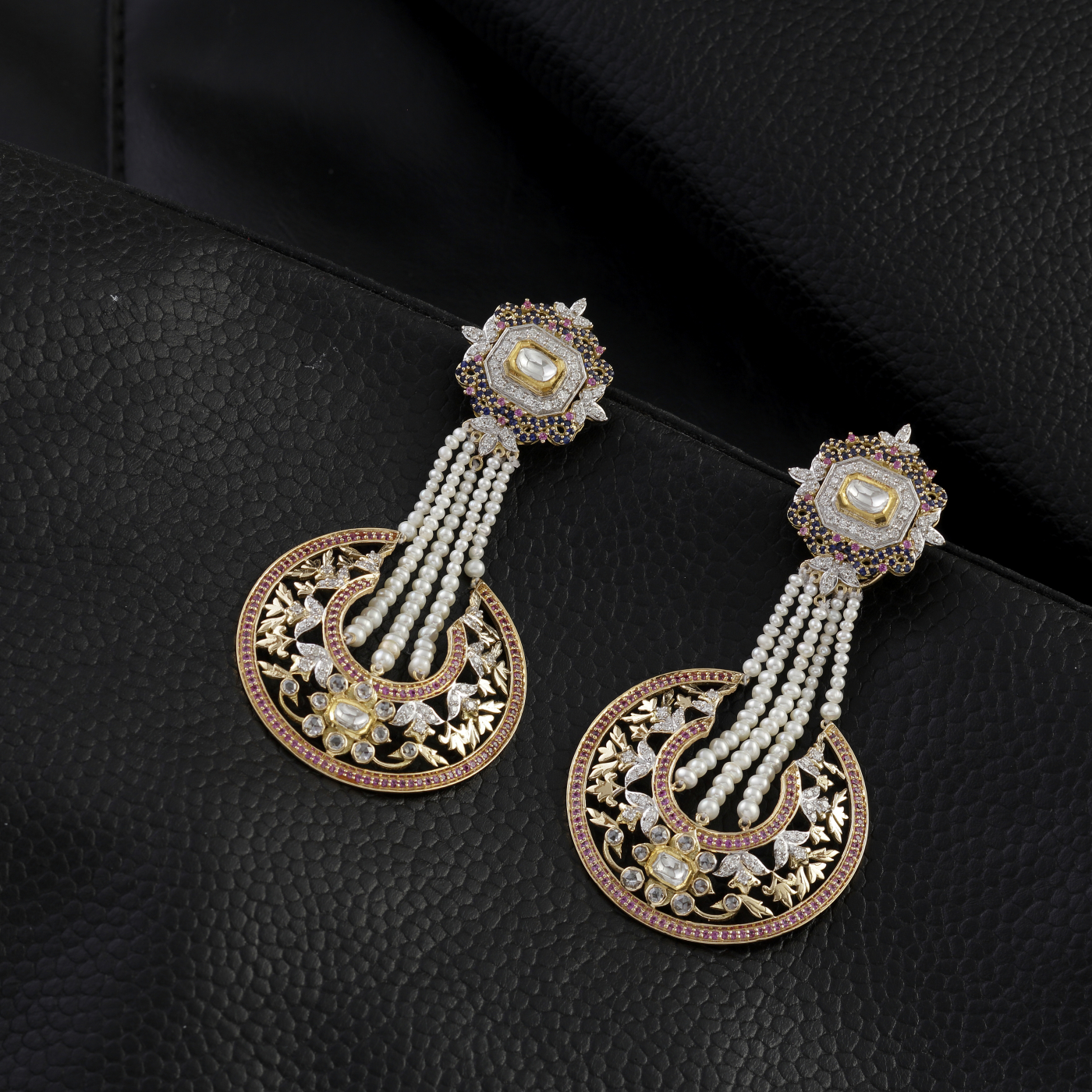 Royal Radiance Pearl Drop Chandbali Earrings main product image