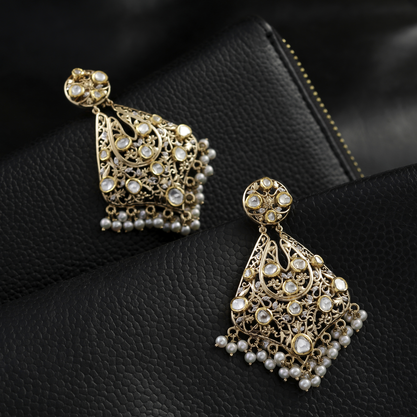 Antique Grandeur Kundan Filigree Earrings main product image