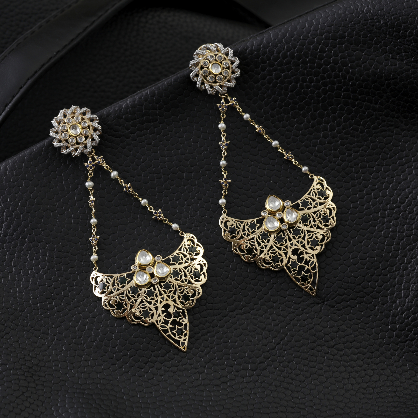 Royal Radiance Lotus Filigree Earrings main product image