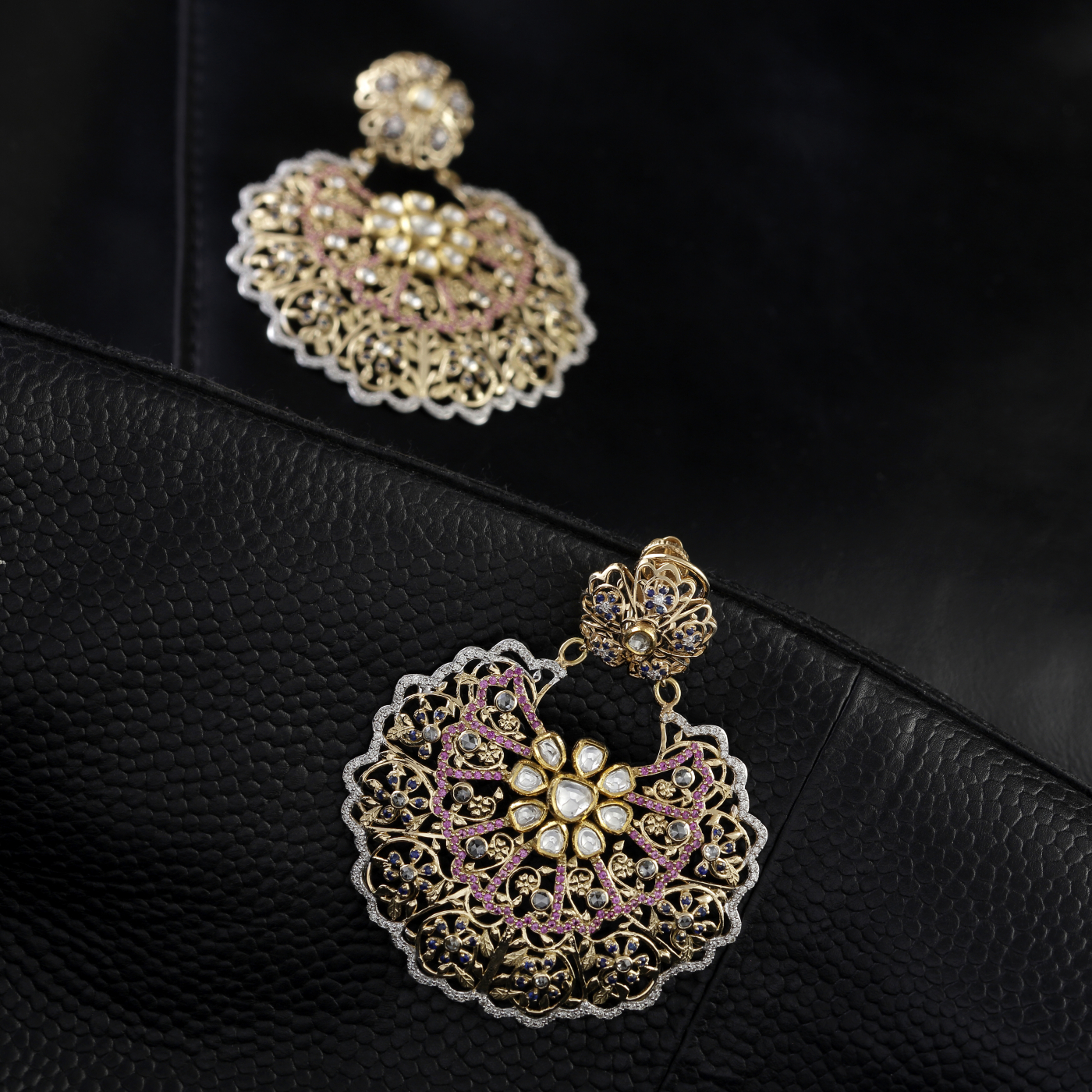 Zahra Blossom Kundan Hoop Earrings main product image
