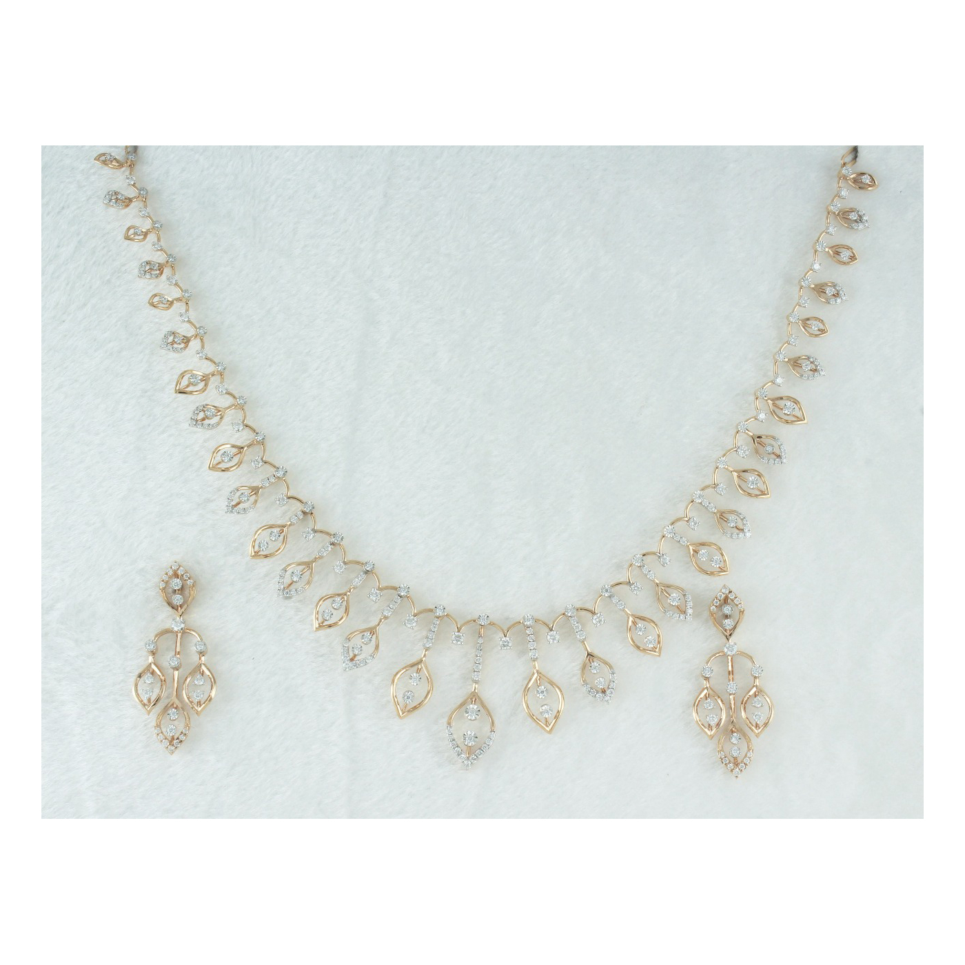 Diamond Leaf Drop Necklace Set main product image