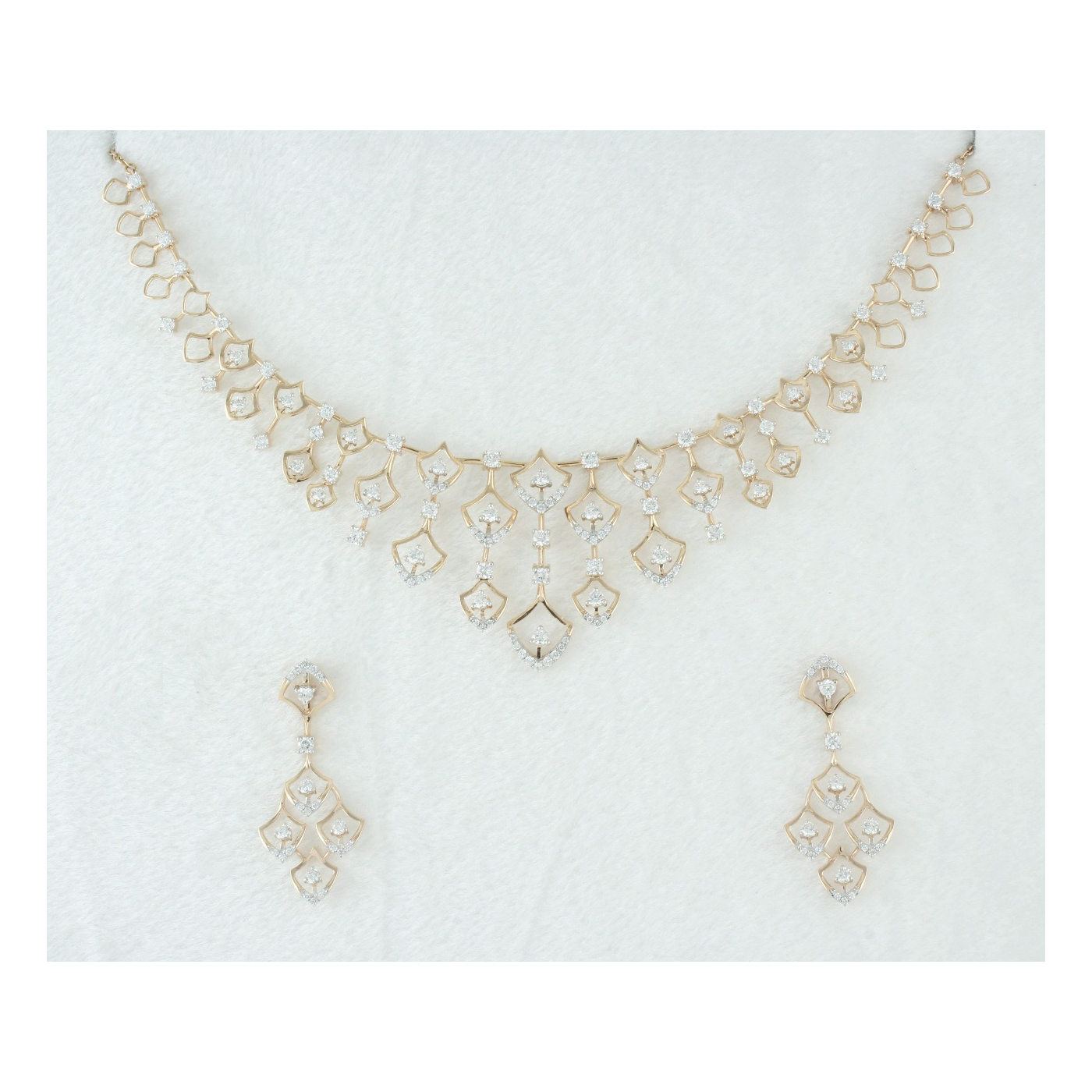 Diamond Floral Cascade Necklace Set main product image