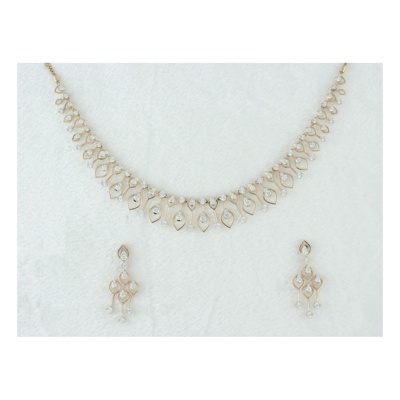 Diamond Petal Drop Necklace Set main product image