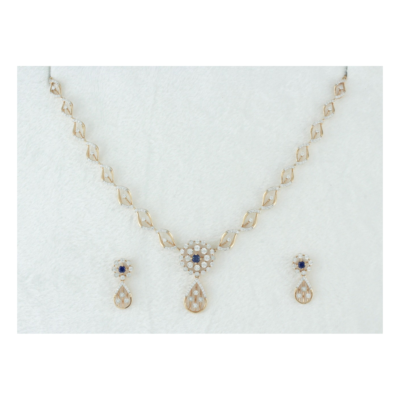 Sapphire & Diamond Pendant Necklace Set main product image
