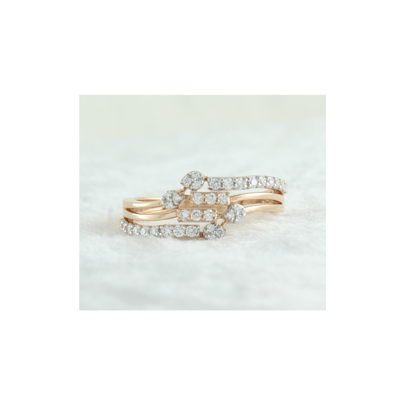 Triple Row Diamond Band Ring main product image