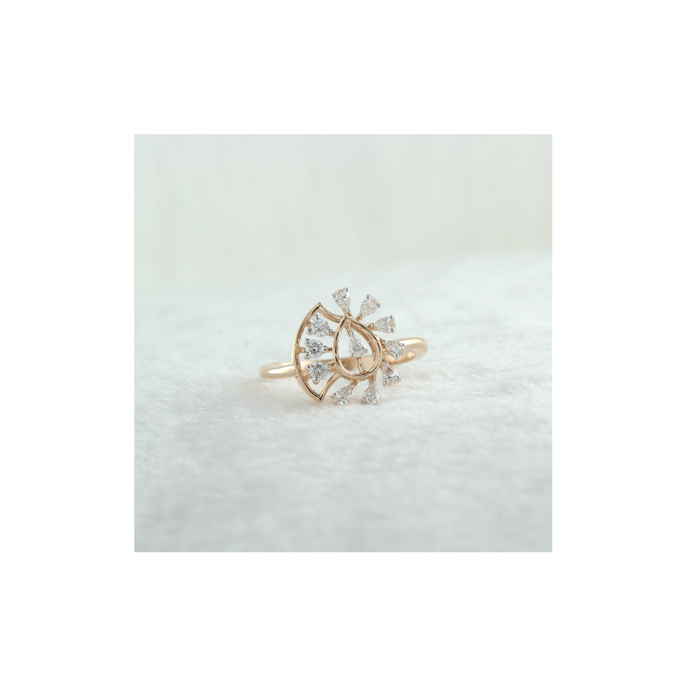 Teardrop Diamond Halo Ring main product image