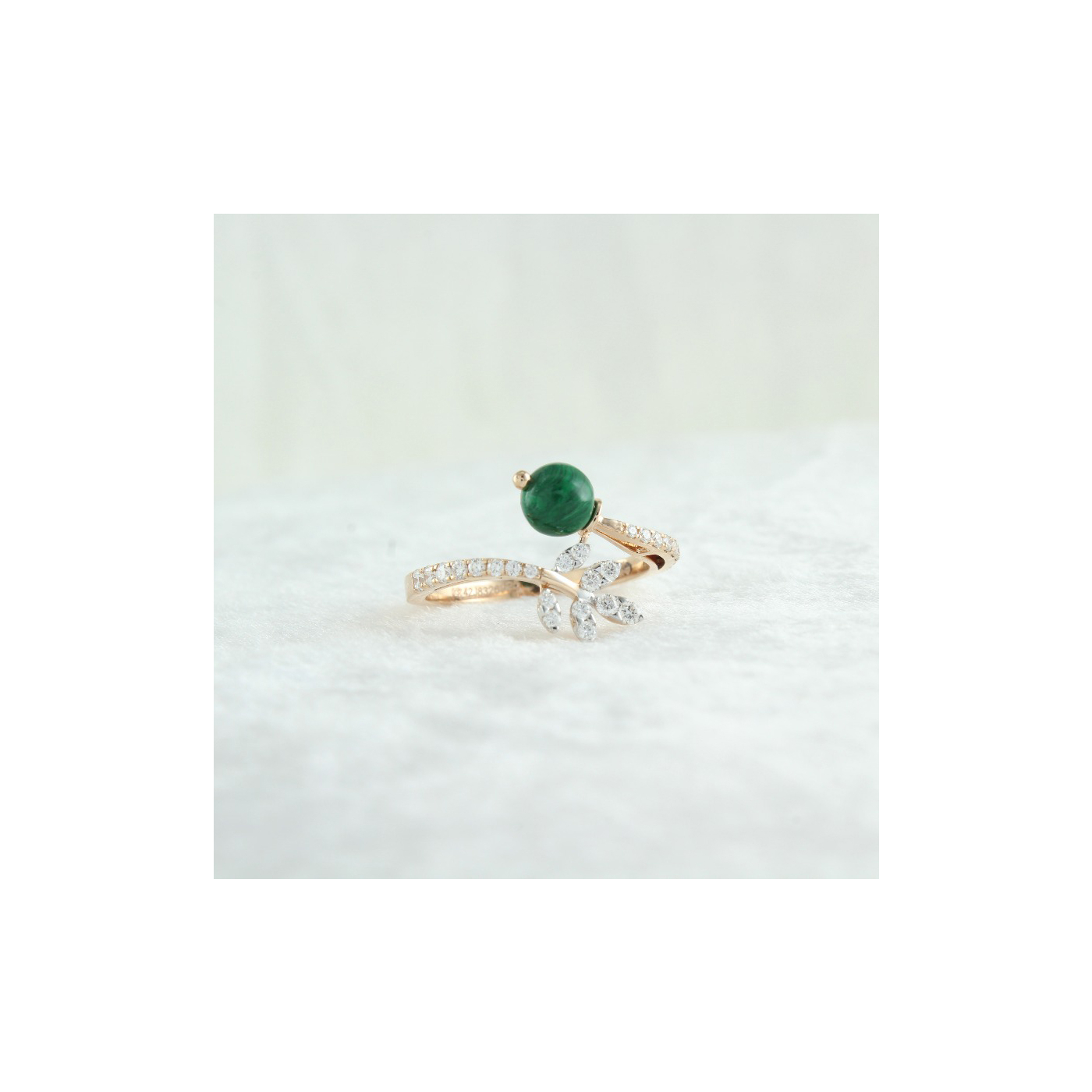Emerald Bead Diamond Ring main product image