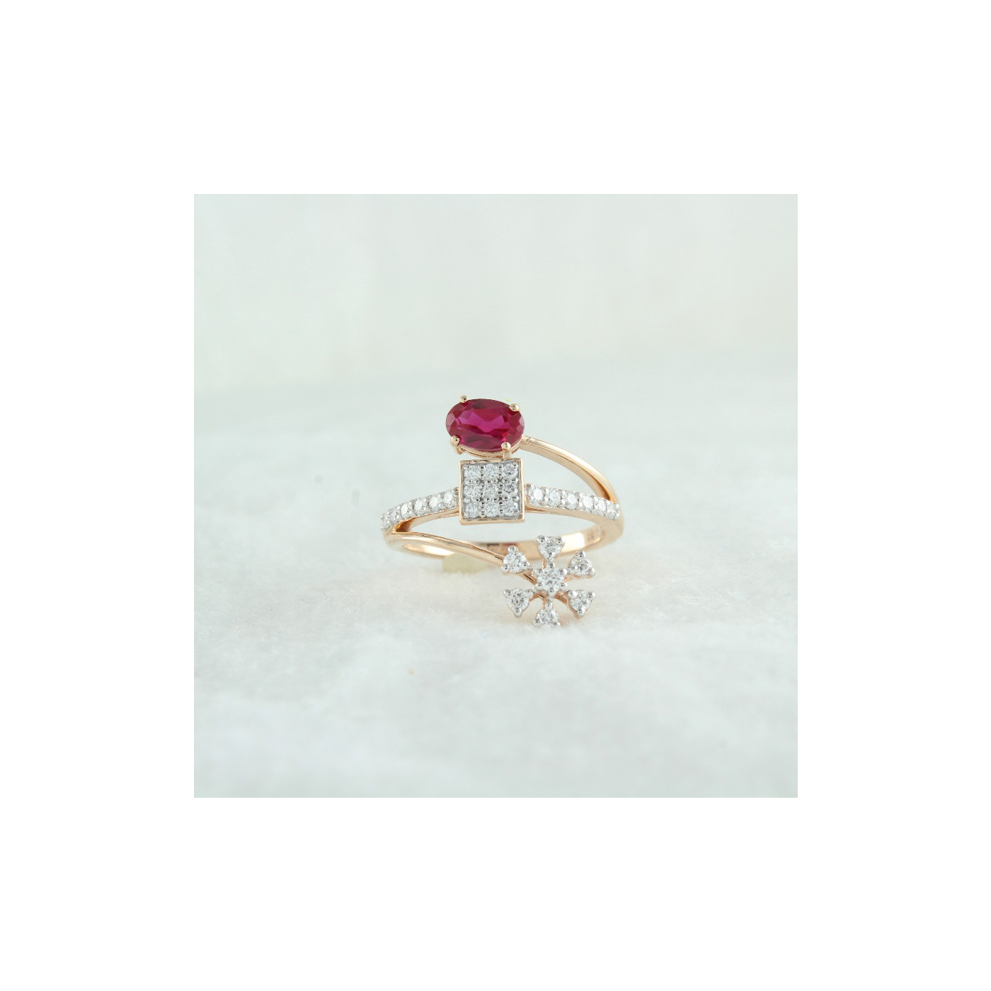 Ruby & Diamond Dual Motif Ring main product image
