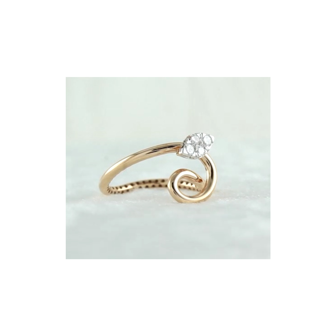 Minimalist Diamond Leaf Ring main product image