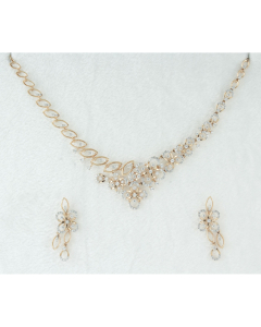 Diamond Blossom Necklace Set
