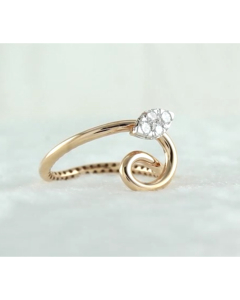 Minimalist Diamond Leaf Ring